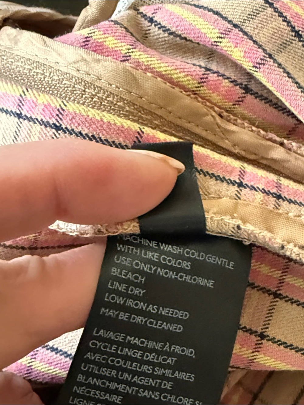 Anthropologie The Essential Pink/Tan Plaid Slim Cropped Pants Size 2 - Picture 12 of 12